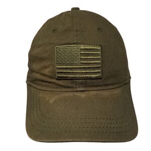 USA Flag Strapback Hat Brownish-Green One Size Patriotic Academy Sports Outdoors